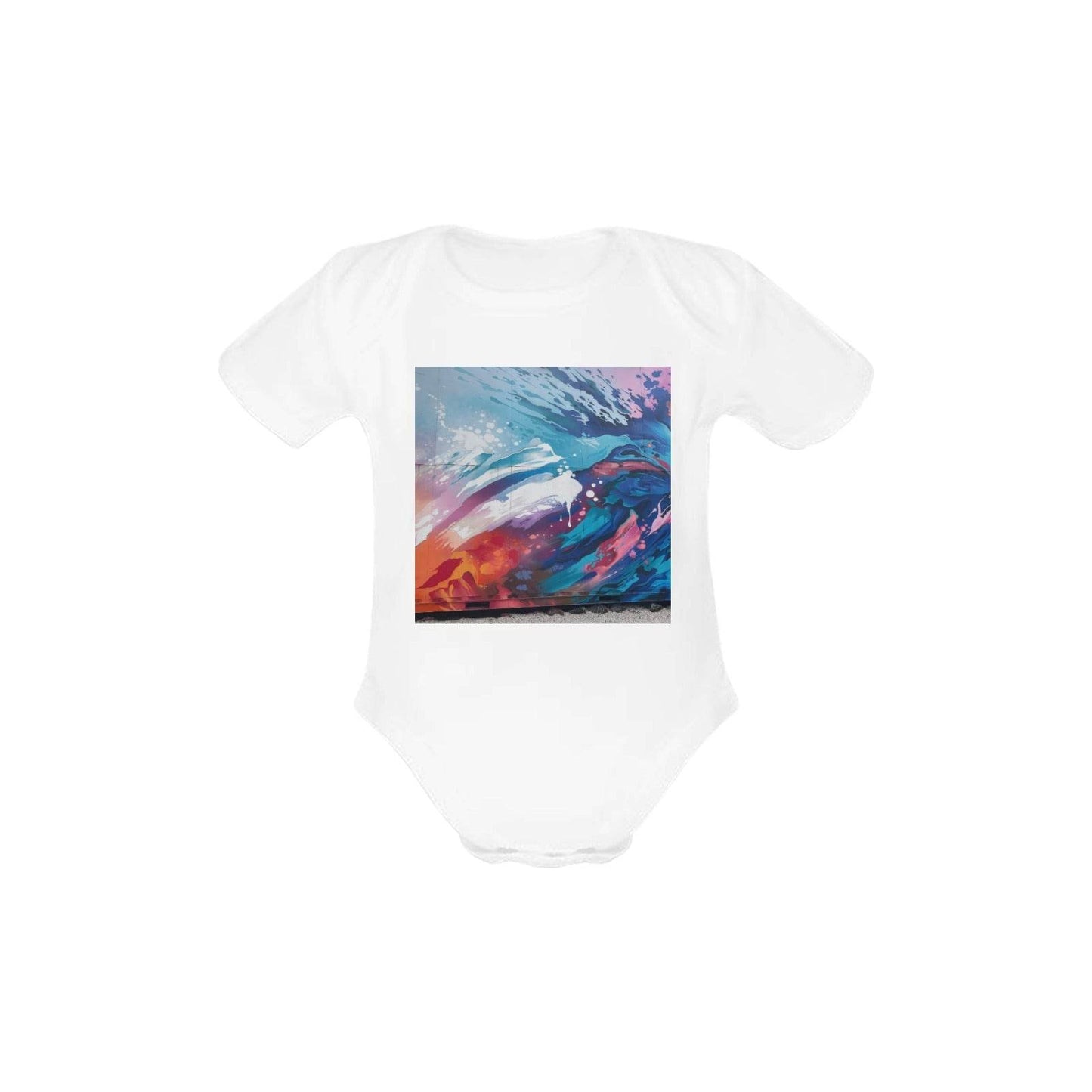 Baby Powder Organic Short Sleeve One Piece Model T28(One Side Printing) - Estalios