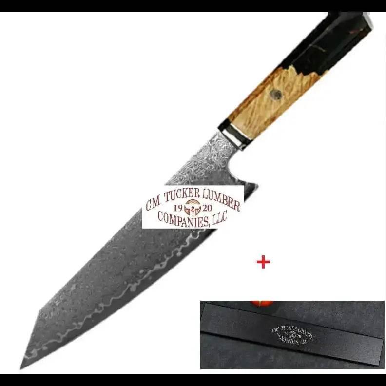 Chef's Knife For Japanese Cuisine In Damascus Steel Blade - Estalios