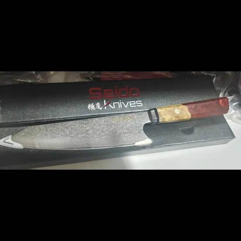 Chef's Knife For Japanese Cuisine In Damascus Steel Blade - Estalios