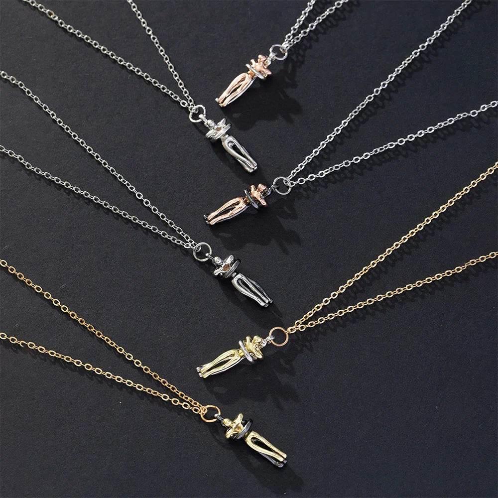 Eternal Embrace: Couple's Connection Pendants - Estalios