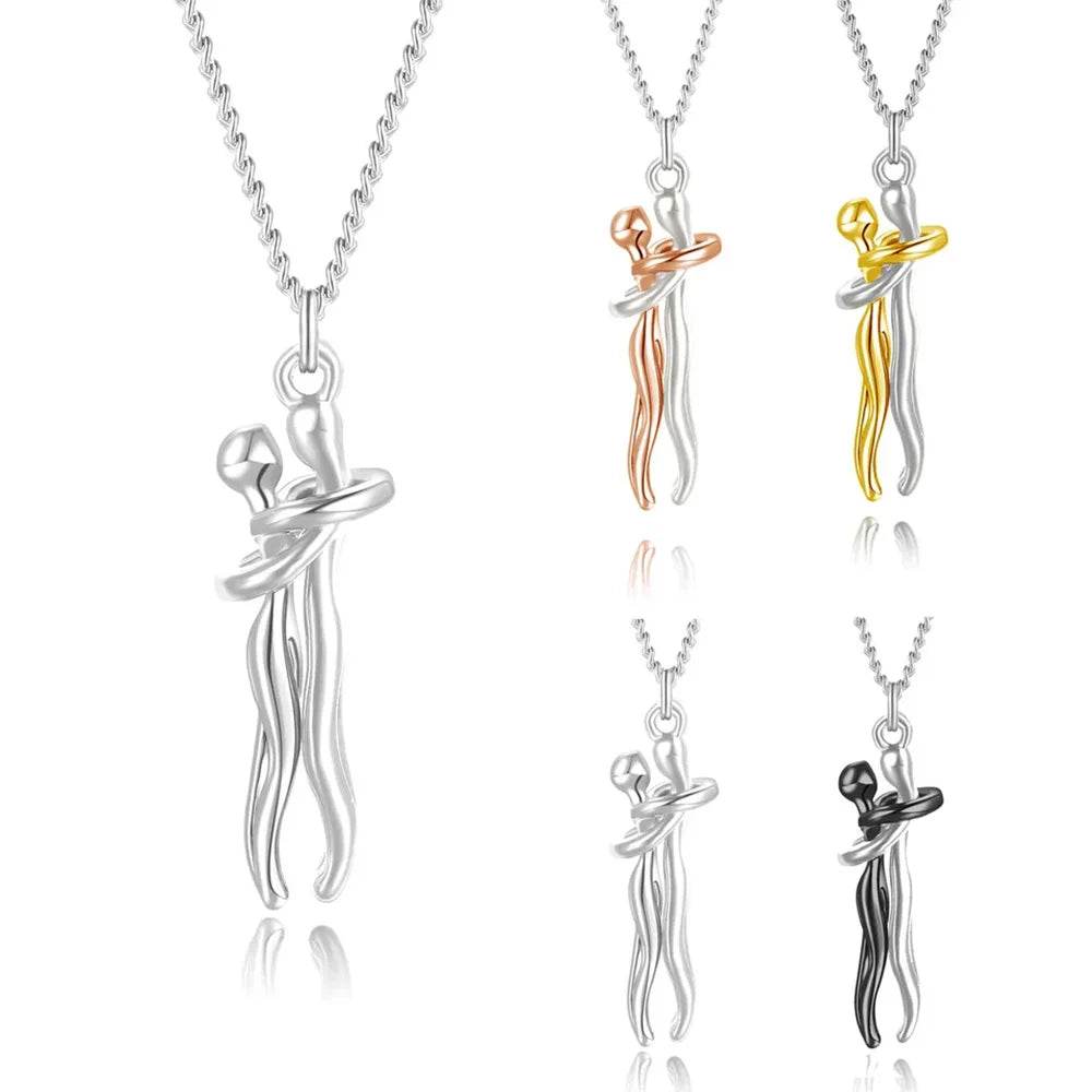 Eternal Embrace: Couple's Connection Pendants - Estalios