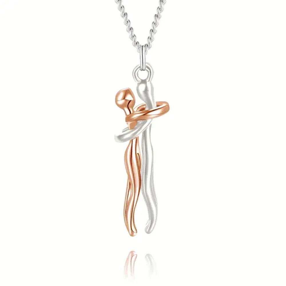 Eternal Embrace: Couple's Connection Pendants - Estalios