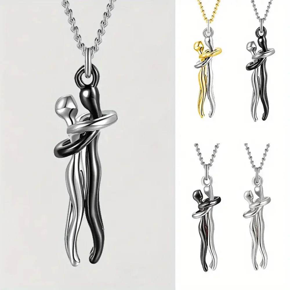 Eternal Embrace: Couple's Connection Pendants - Estalios