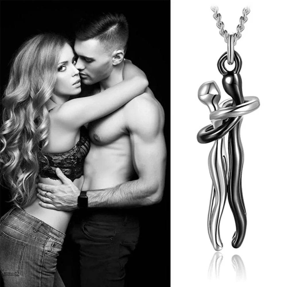 Eternal Embrace: Couple's Connection Pendants - Estalios