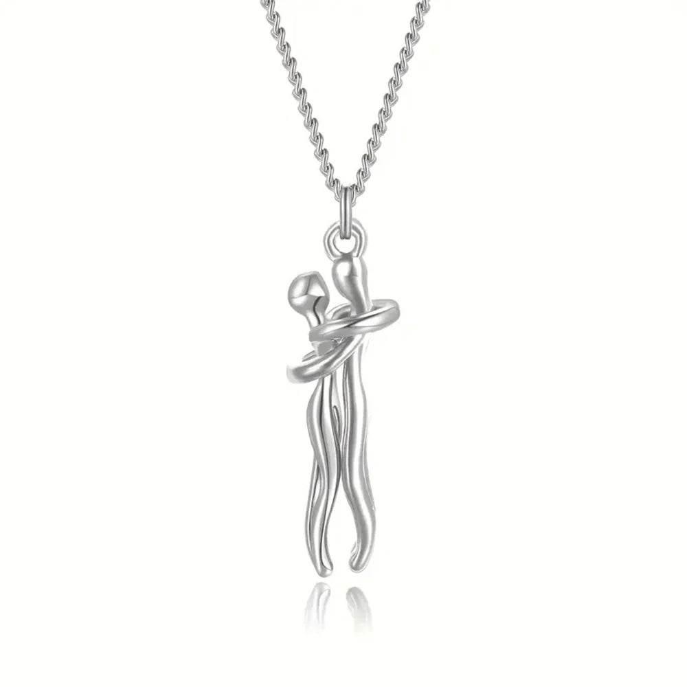 Eternal Embrace: Couple's Connection Pendants - Estalios