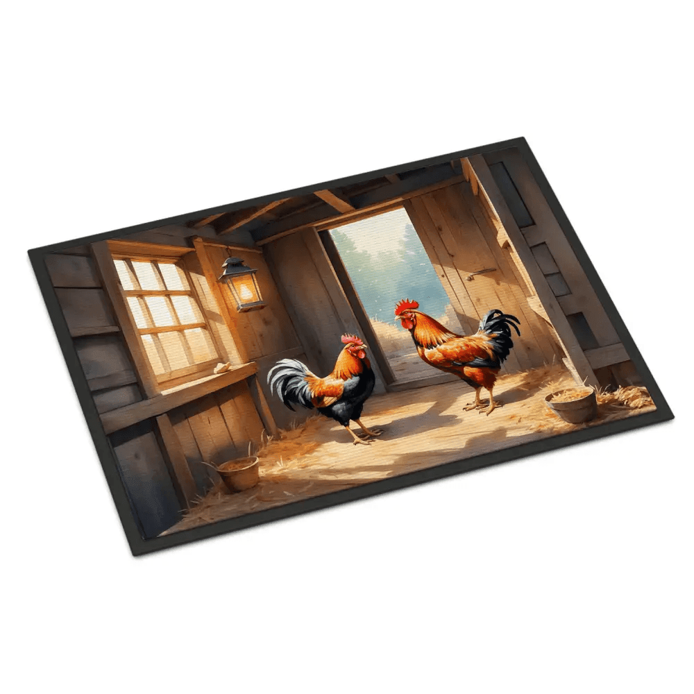 Wake Up your Welcome: Rooster Coop Doormat! Here is the Product Description: Greet your Guests with a Touch of Rustic Charm Using our Delightful Rooster - Estalios
