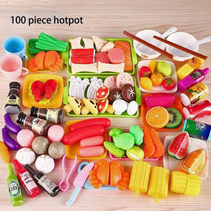 Children's Home Barbecue Simulation Food Seafood Fruit Vegetable Kitchen Hot Pot Toy Boys And Girls Cooking Set - Estalios