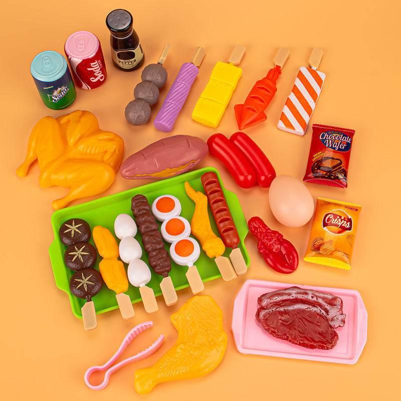 Children's Home Barbecue Simulation Food Seafood Fruit Vegetable Kitchen Hot Pot Toy Boys And Girls Cooking Set - Estalios