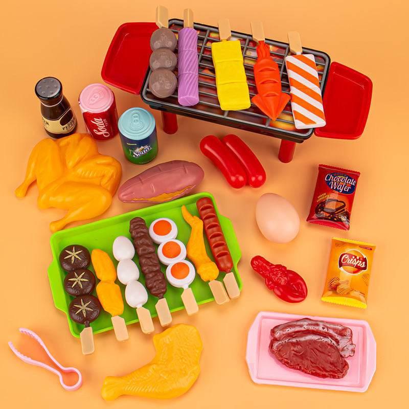 Children's Home Barbecue Simulation Food Seafood Fruit Vegetable Kitchen Hot Pot Toy Boys And Girls Cooking Set - Estalios
