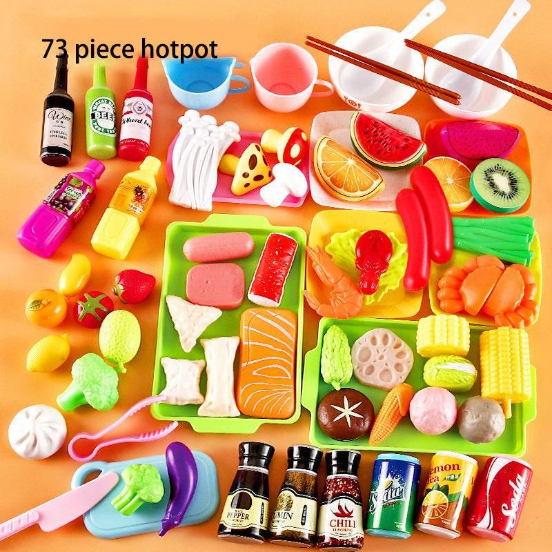 Children's Home Barbecue Simulation Food Seafood Fruit Vegetable Kitchen Hot Pot Toy Boys And Girls Cooking Set - Estalios