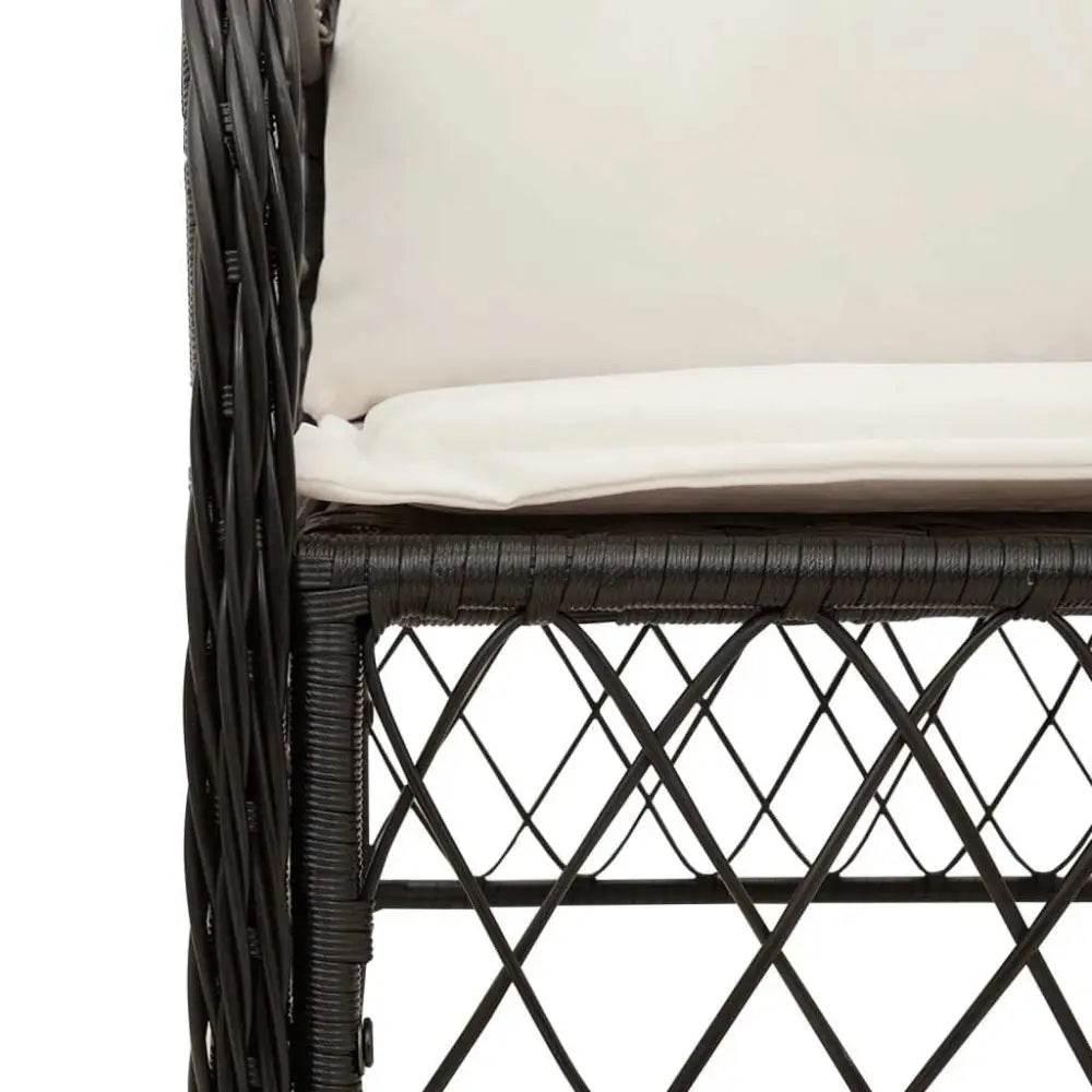 vidaXL Garden Dining Set Black and Cream - Estalios