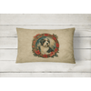 Christmas Flowers Frame Throw Pillow for Cozy Decor - Estalios