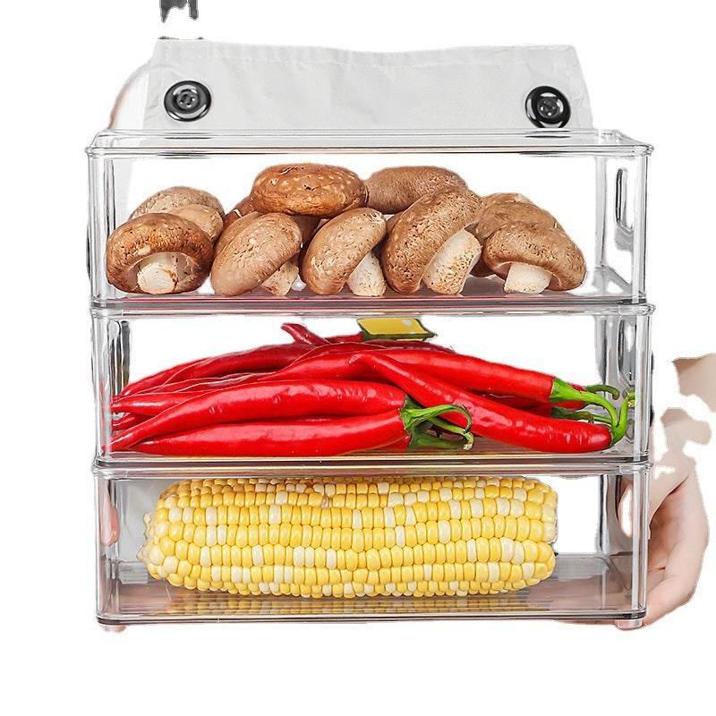 ClearTastic Three-Tiered Fridge Organizer for Ultimate Produce Care - Estalios