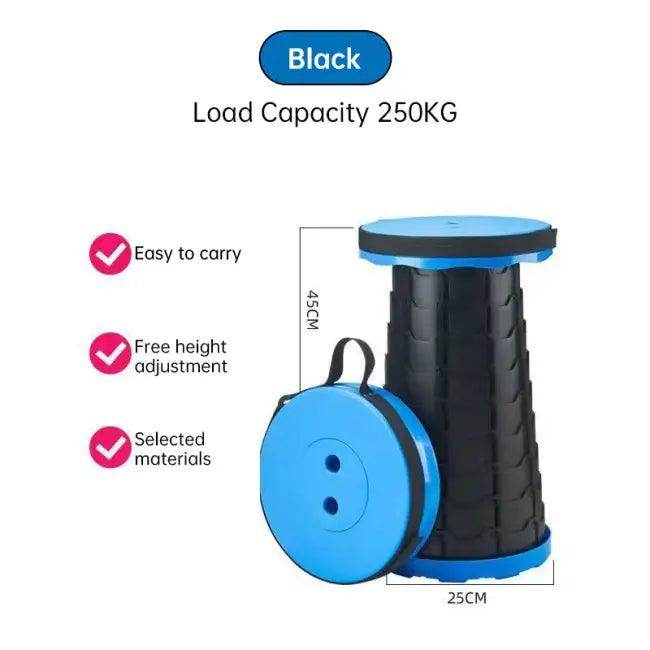 Durable Collapsible Folding Stool in Red, Blue, Black Options - Estalios