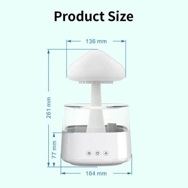 Color-Changing Mushroom Rain Humidifier and Aroma Diffuser for Relaxation - Estalios