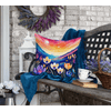 Colorful Crocus Throw Pillow Machine Washable for Indoor Outdoor Use - Estalios