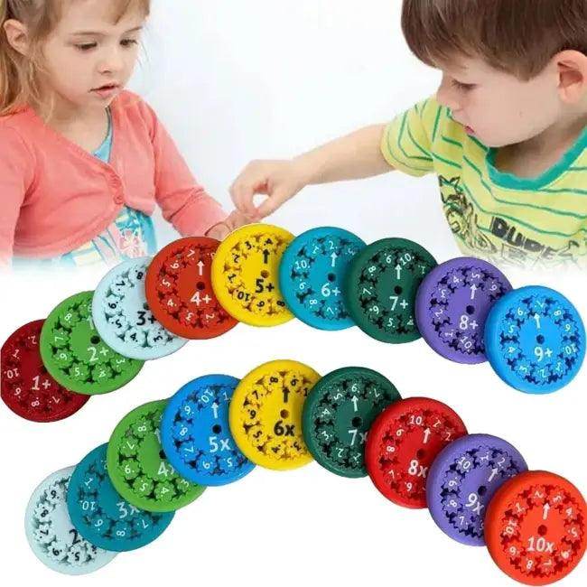 Vibrant Multiplication Wheels Fun Wooden Learning Toy for Kids - Estalios
