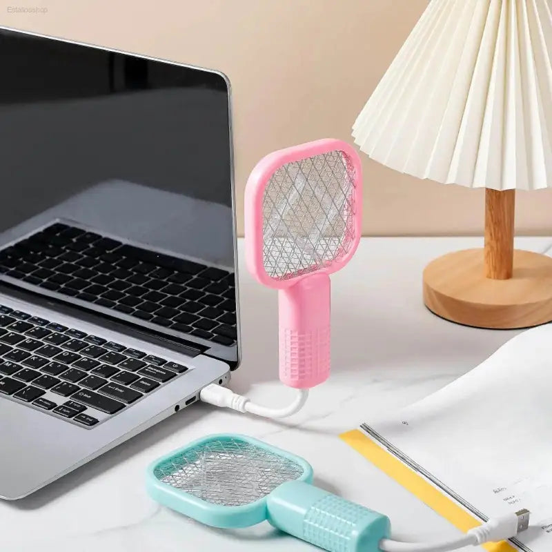 Compact USB Electric Mosquito Killer - 5-Layer Security Net Fly Swatter for Home & Camping - Estalios