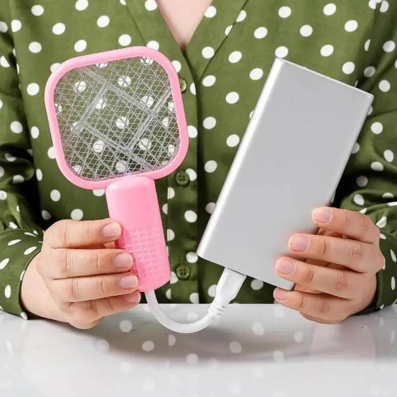 Compact USB Electric Mosquito Killer - 5-Layer Security Net Fly Swatter for Home & Camping - Estalios