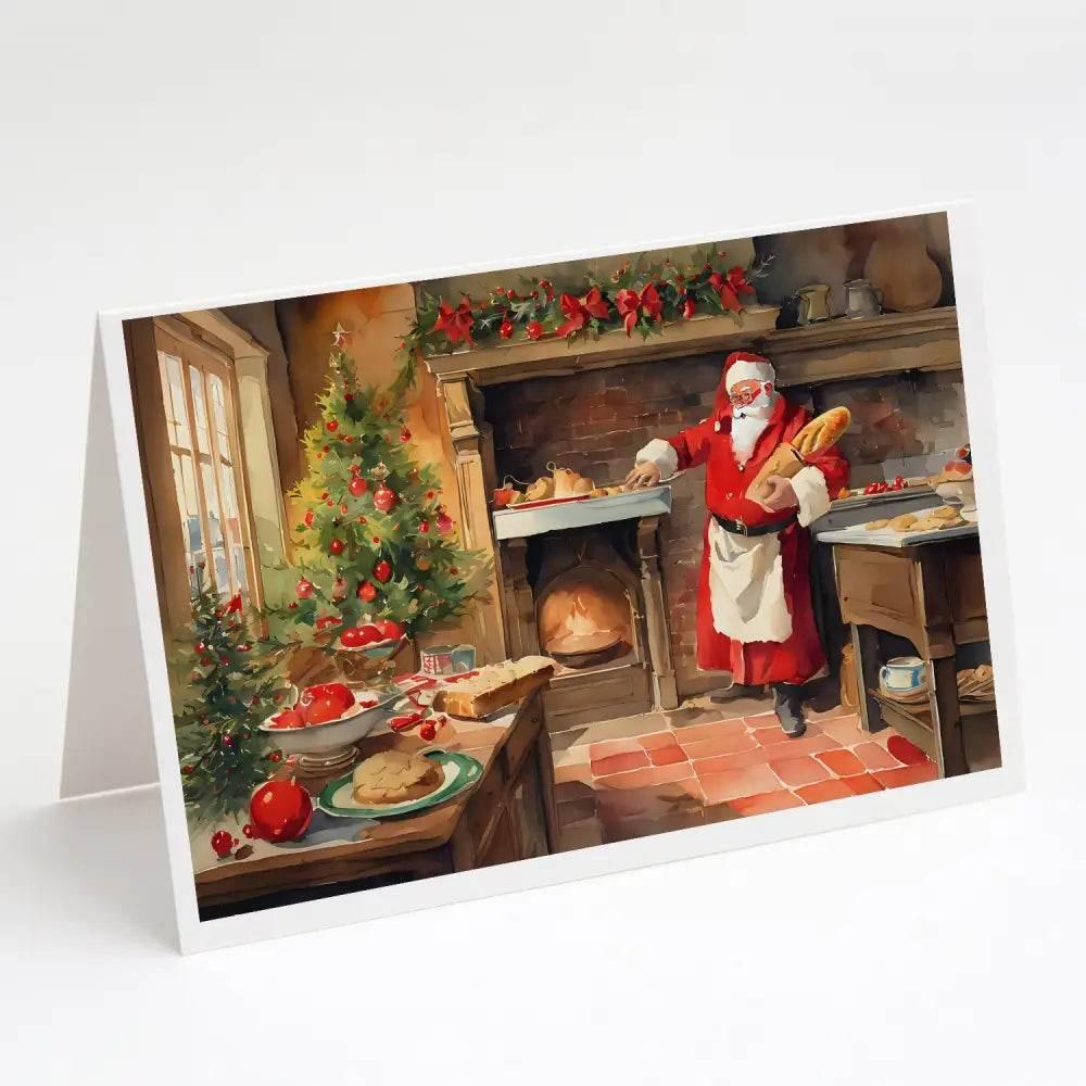 Cookies with Santa Claus Greeting Cards Pack of 8 for Holidays - Estalios