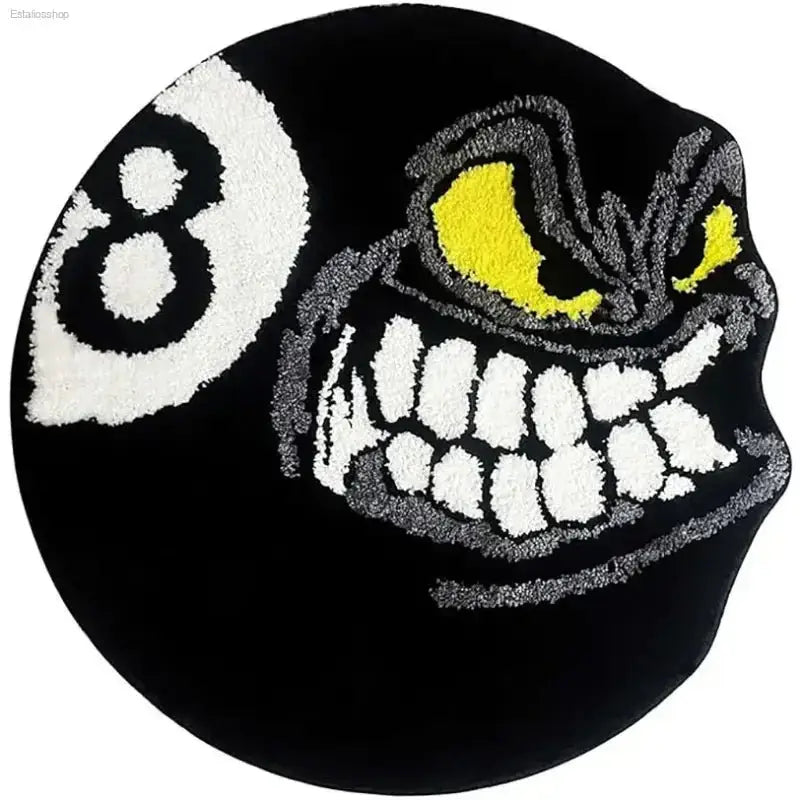 Cool 8 Ball Round Rug with Soft Polyester Fabric for Trendy Home Decor - EstaliosShop