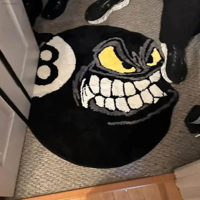 Cool 8 Ball Round Rug with Soft Polyester Fabric for Trendy Home Decor - EstaliosShop
