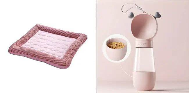 Chill Out in Style with Striped Cooling Dog Bed - Estalios
