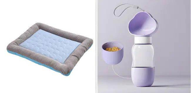 Chill Out in Style with Striped Cooling Dog Bed - Estalios