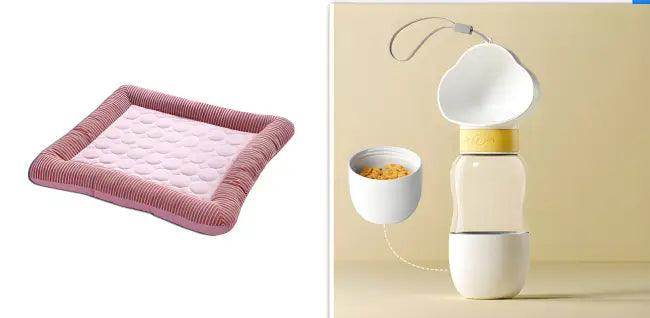 Chill Out in Style with Striped Cooling Dog Bed - Estalios