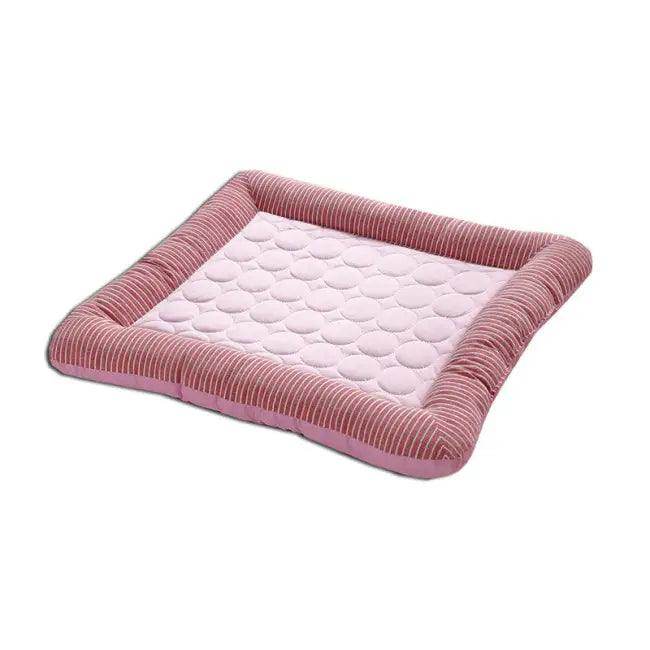 Chill Out in Style with Striped Cooling Dog Bed - Estalios