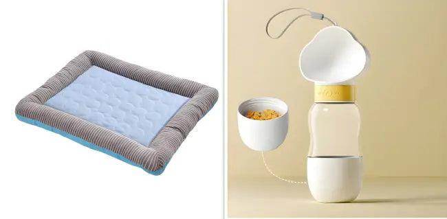 Chill Out in Style with Striped Cooling Dog Bed - Estalios