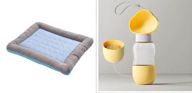 Chill Out in Style with Striped Cooling Dog Bed - Estalios