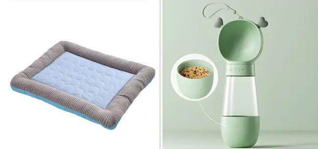 Chill Out in Style with Striped Cooling Dog Bed - Estalios
