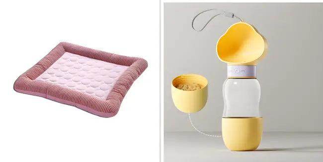 Chill Out in Style with Striped Cooling Dog Bed - Estalios