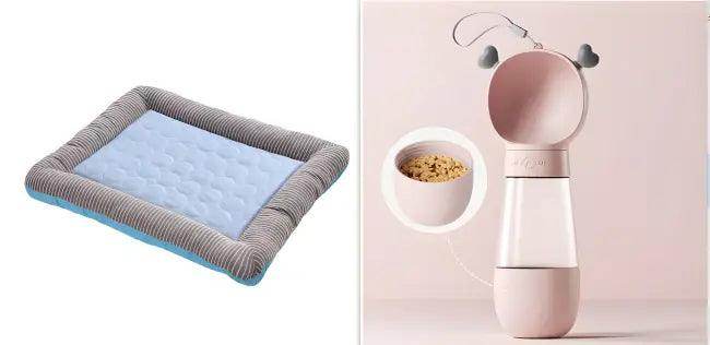 Chill Out in Style with Striped Cooling Dog Bed - Estalios