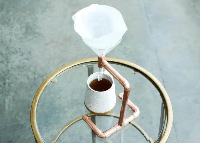 Sleek Copper-Infused Glass Pour Over Coffee Maker Set - Estalios