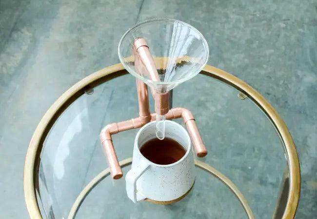 Sleek Copper-Infused Glass Pour Over Coffee Maker Set - Estalios