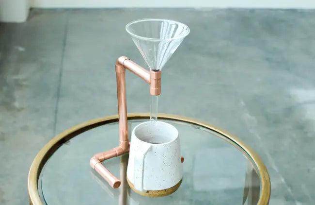 Sleek Copper-Infused Glass Pour Over Coffee Maker Set - Estalios
