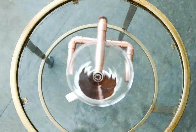 Sleek Copper-Infused Glass Pour Over Coffee Maker Set - Estalios
