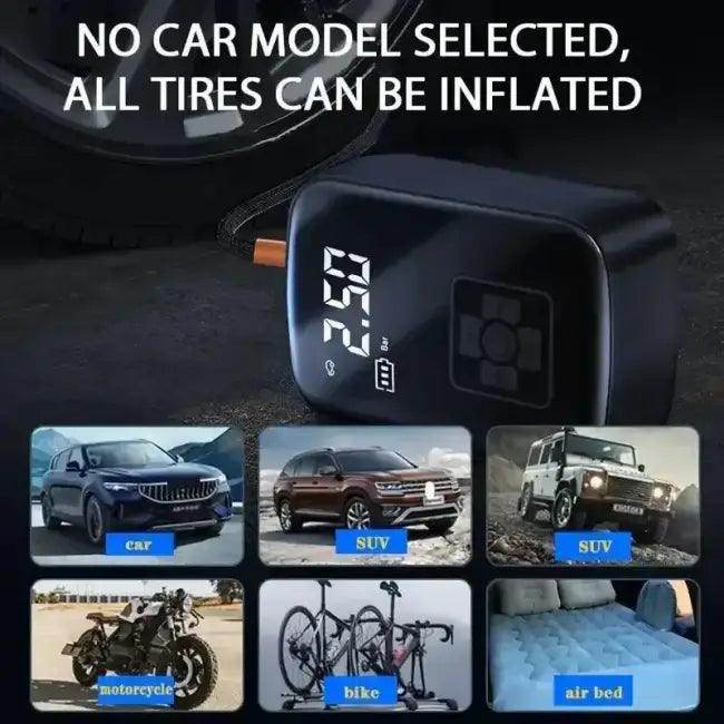 Cordless Car Air Pump with Digital Display for Easy Inflation - Estalios