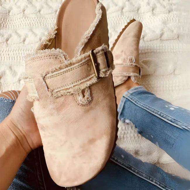 Stylish Cow-Print Clogs with Adjustable Straps and Buckle Design - Estalios