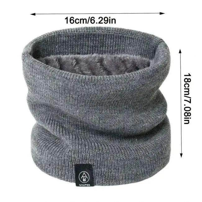 Cozy Fleece-Lined Knitted Scarf for Women in Gray and Pink - Estalios