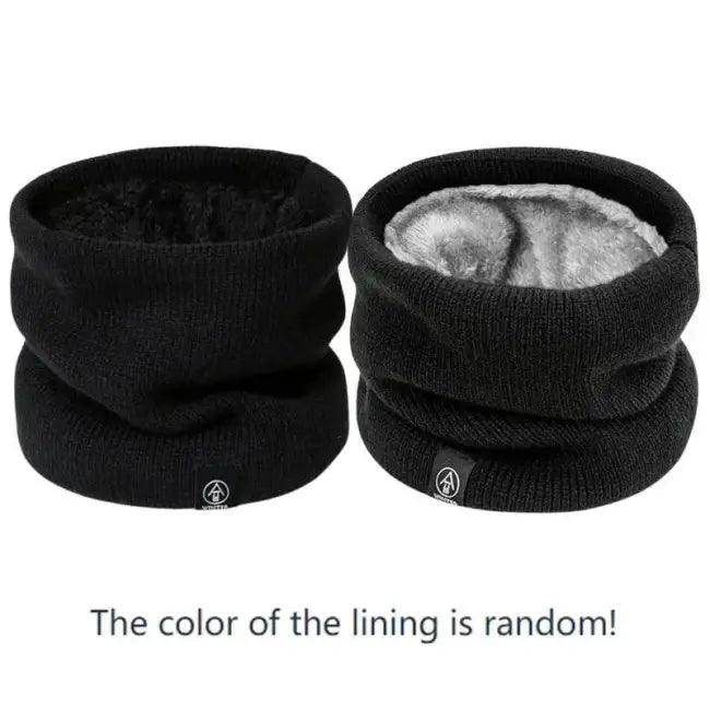 Cozy Fleece-Lined Knitted Scarf for Women in Gray and Pink - Estalios