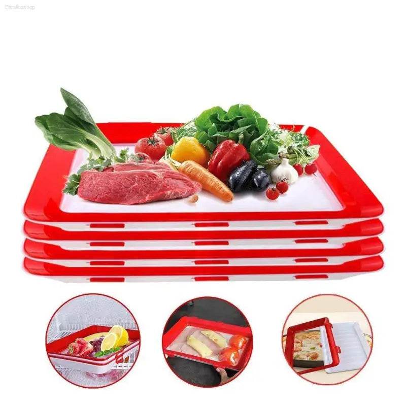 Creative Reusable Food Storage Tray - 2 Trays for Fridge - Estalios