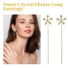 Crystal Flower Long Earrings for Ear Acupressure and Style - Estalios