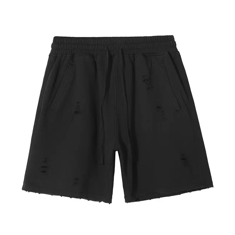 Men's Cut-Up Vintage Shorts for Casual Spring and Summer Wear