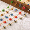 Colorful beaded flower chain necklaces.