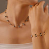 Floral beaded necklace and bracelet set.