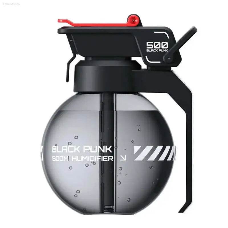 Grenade-shaped humidifier with red accent.
