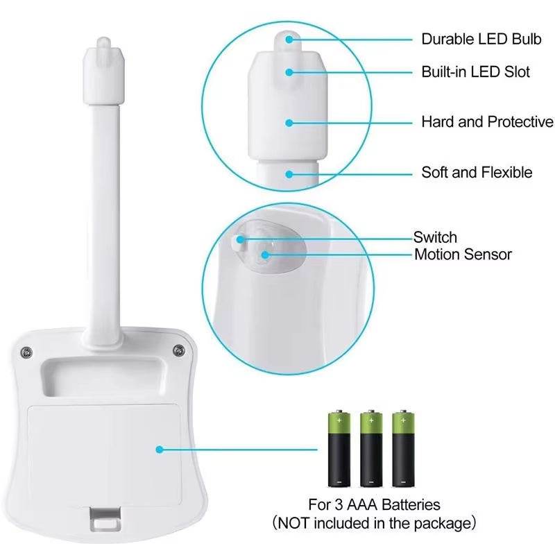 Toilet Seat Smart Motion Sensor Night Light 16 Colors LED Lamp - Estalios